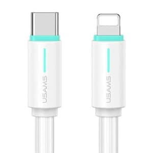 USAMS US-SJ735 SJ73530W YU-Serie SJ735USB02 USB-C / Lightning-Kabel 1m weiß