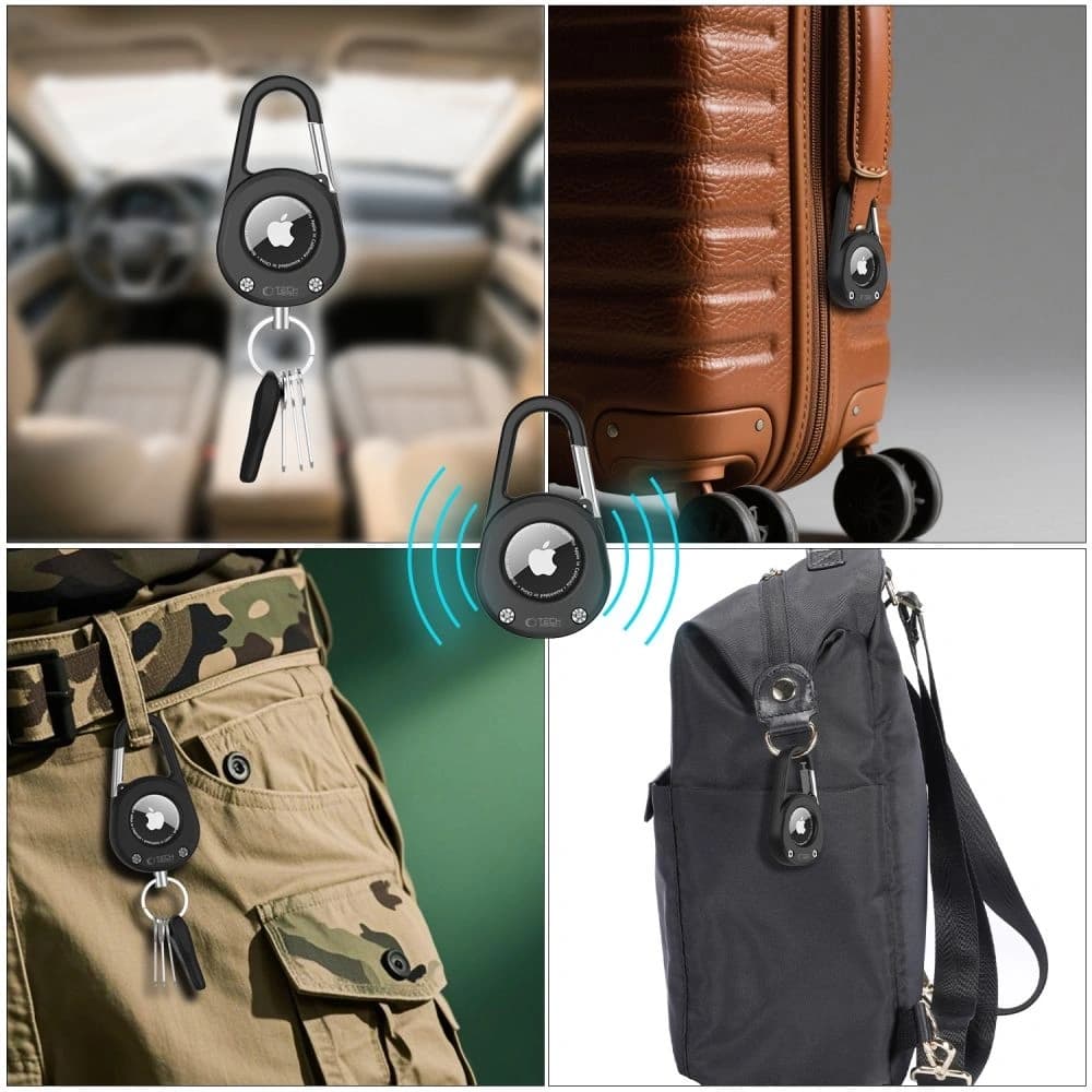 Tech-Protect Slidelock Carabiner Keychain Apple AirTag 1 / 2 Black - 8