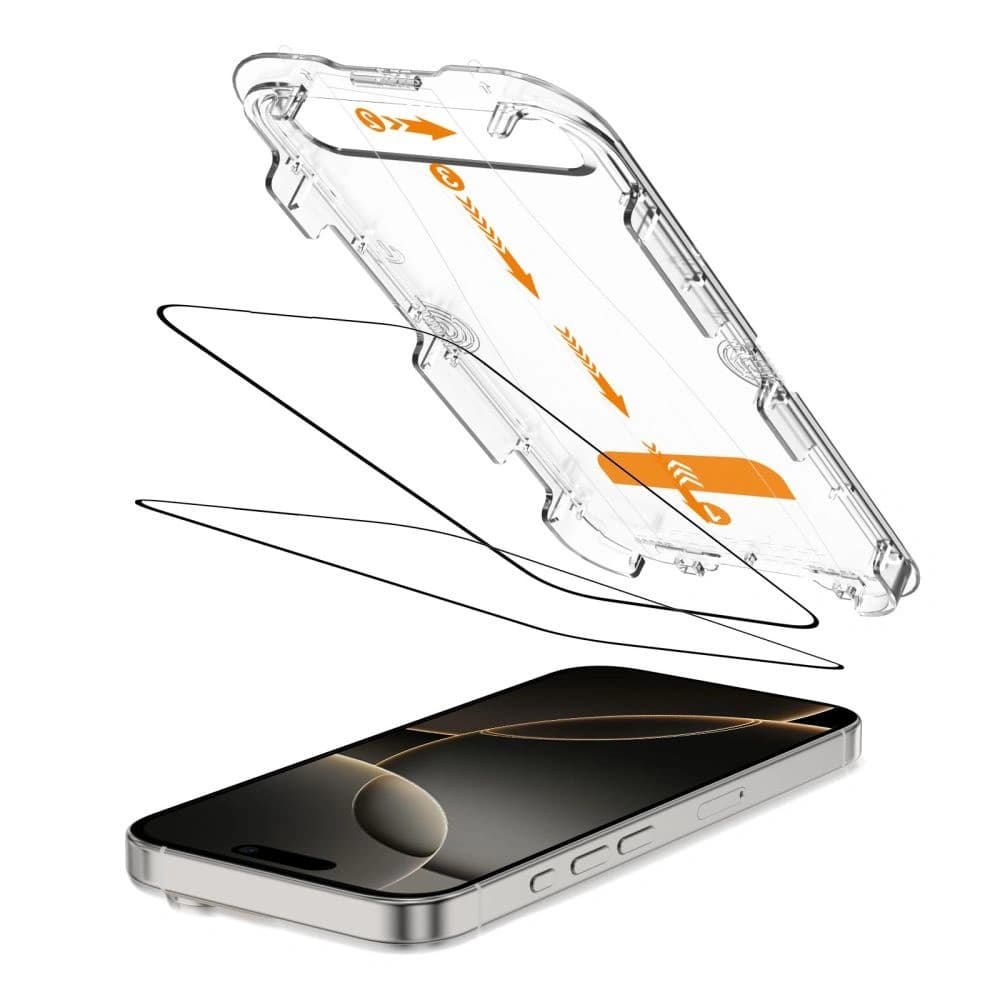 [CR] Tech-Protect Quick Set+ Tempered Glass for Apple iPhone 16 Pro Black - 2