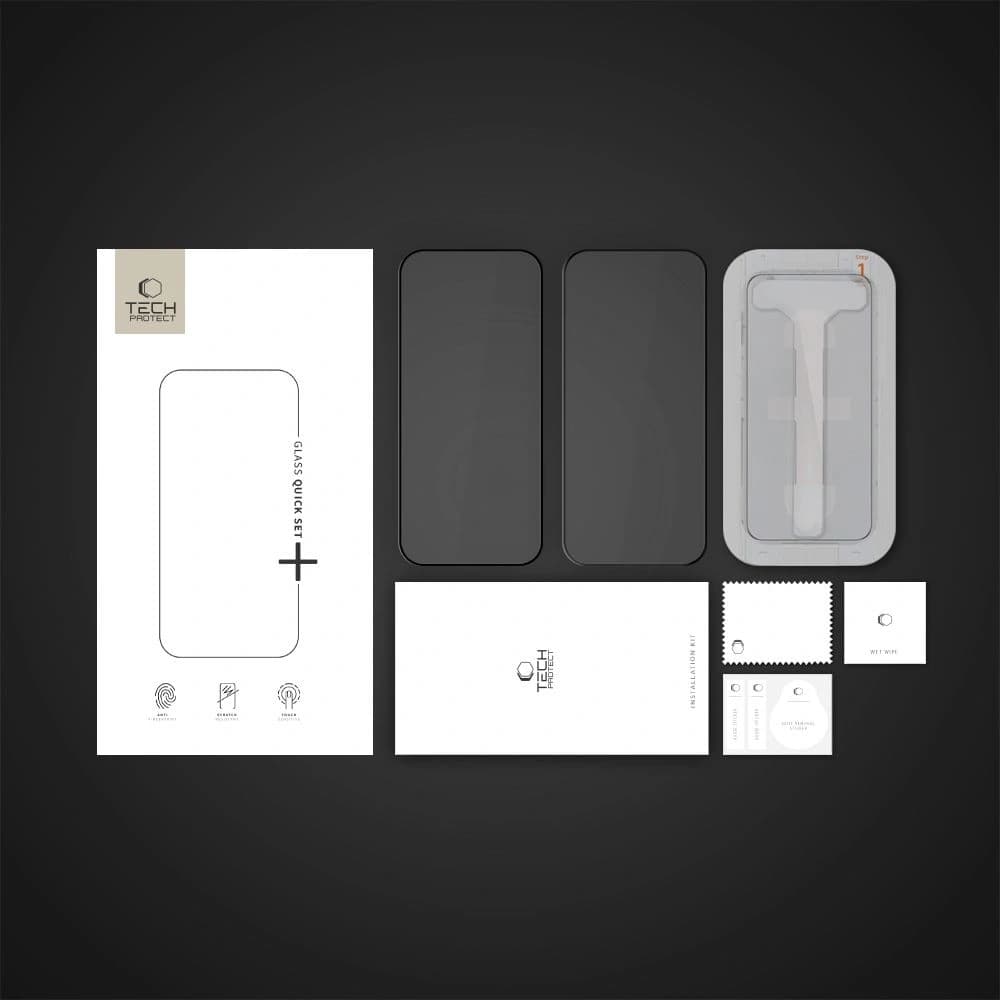 [CR] Tech-Protect Quick Set+ Tempered Glass for Apple iPhone 16 Pro Black - 6