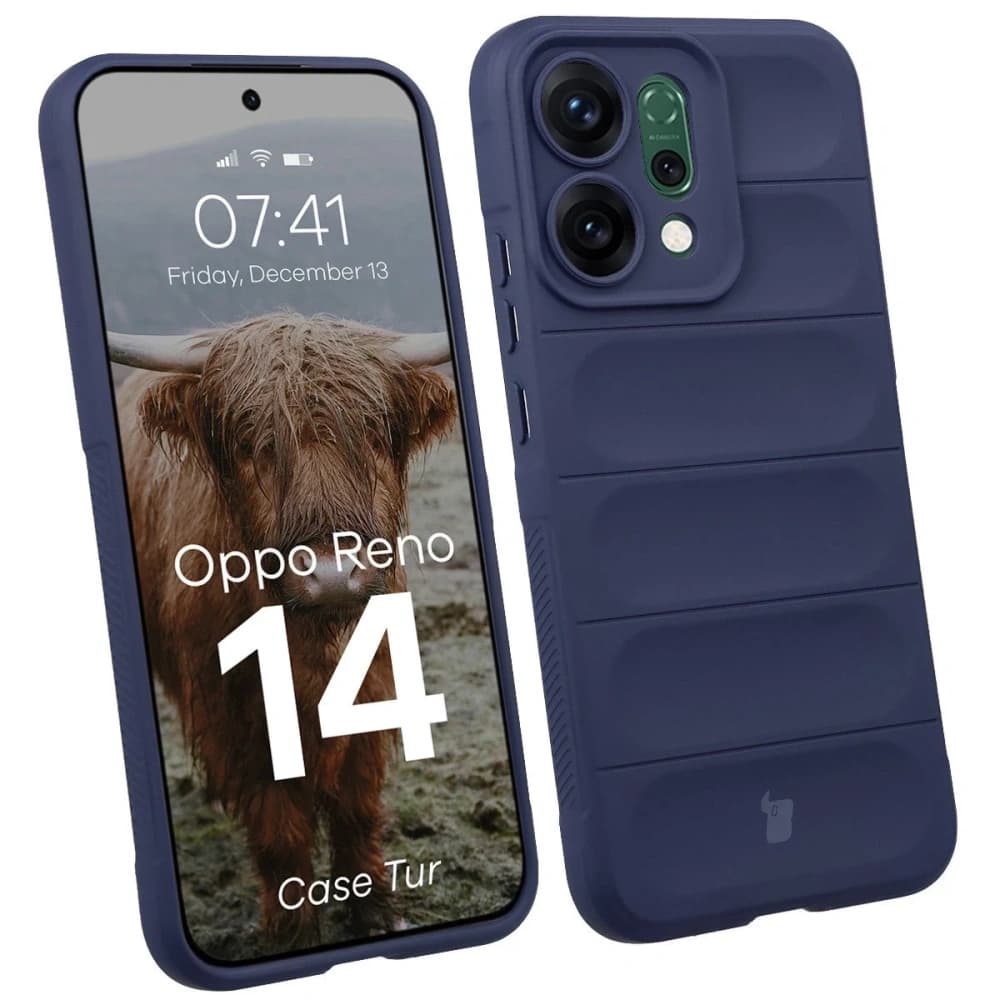 Pancerne etui Bizon Case Tur do Oppo Reno 14 granatowe - 1