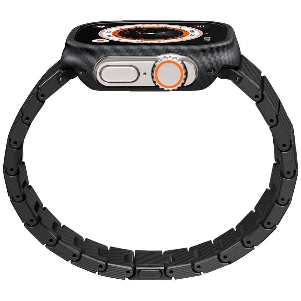 PITAKA Carbonfaser Modern Apple Watch 1/2/3/4/5/6/7/8/9/10/11/SE/SE 3/Ultra/Ultra 2/Ultra 3 schwarz grau - 2