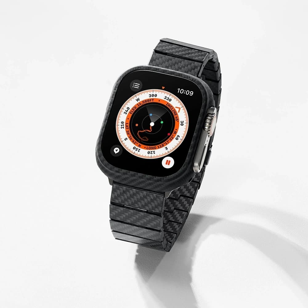 PITAKA Carbonfaser Modern Apple Watch 1/2/3/4/5/6/7/8/9/10/11/SE/SE 3/Ultra/Ultra 2/Ultra 3 schwarz grau - 22