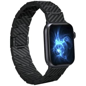 PITAKA Carbonfaser Retro Apple Watch 1/2/3/4/5/6/7/8/9/10/11/SE/SE 3/Ultra/Ultra 2/Ultra 3 schwarz grau