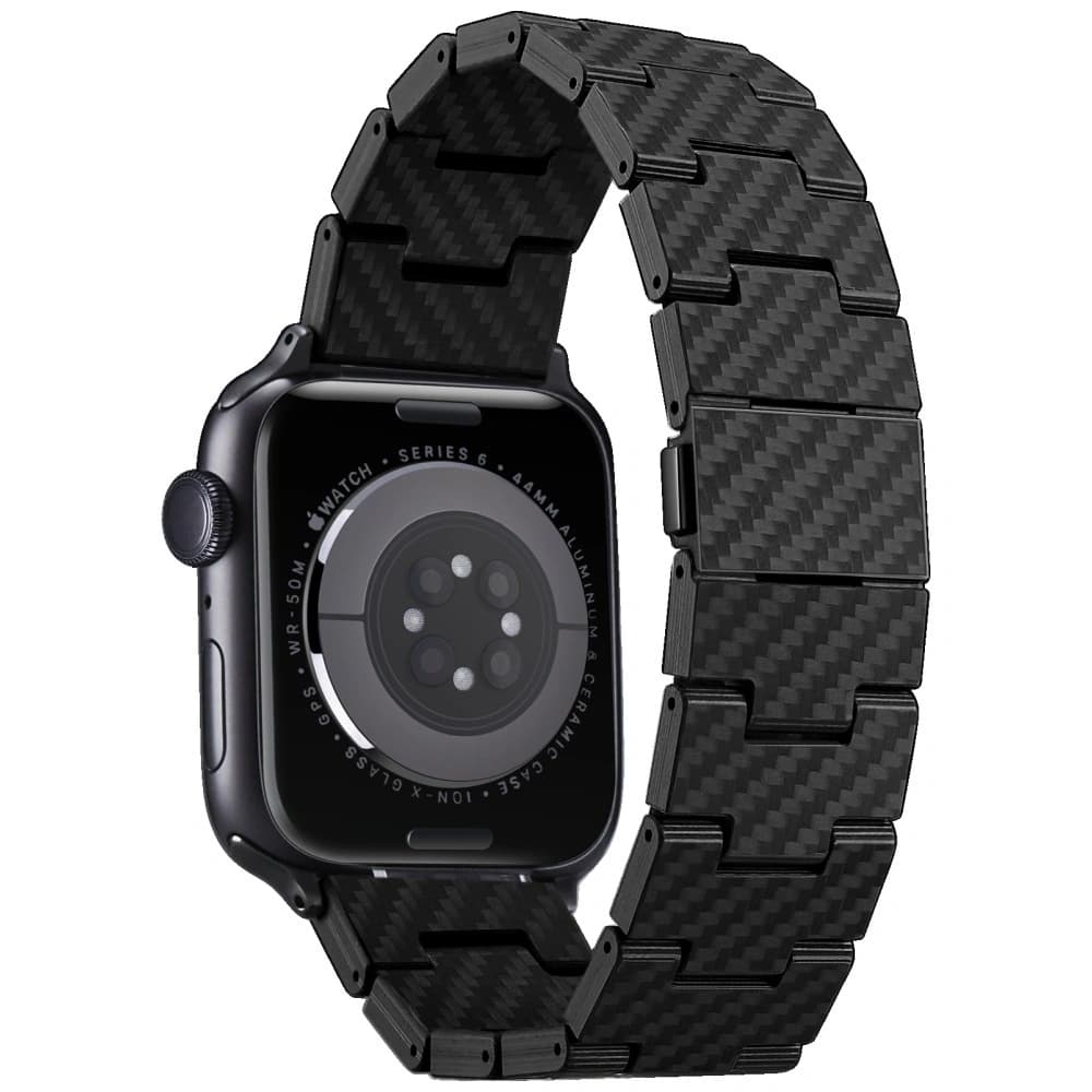 PITAKA Carbonfaser Retro Apple Watch 1/2/3/4/5/6/7/8/9/10/11/SE/SE 3/Ultra/Ultra 2/Ultra 3 schwarz grau - 3