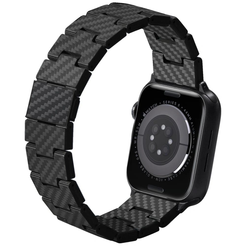PITAKA Carbonfaser Retro Apple Watch 1/2/3/4/5/6/7/8/9/10/11/SE/SE 3/Ultra/Ultra 2/Ultra 3 schwarz grau - 4