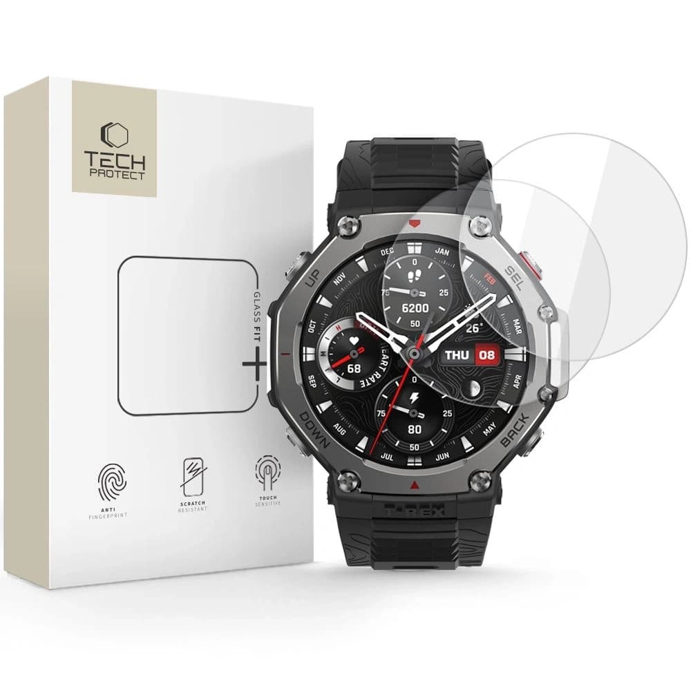 Tech-Protect Glass Fit+ Amazfit T-rex 3 Pro 48mm Clear [2 PACK] - 1