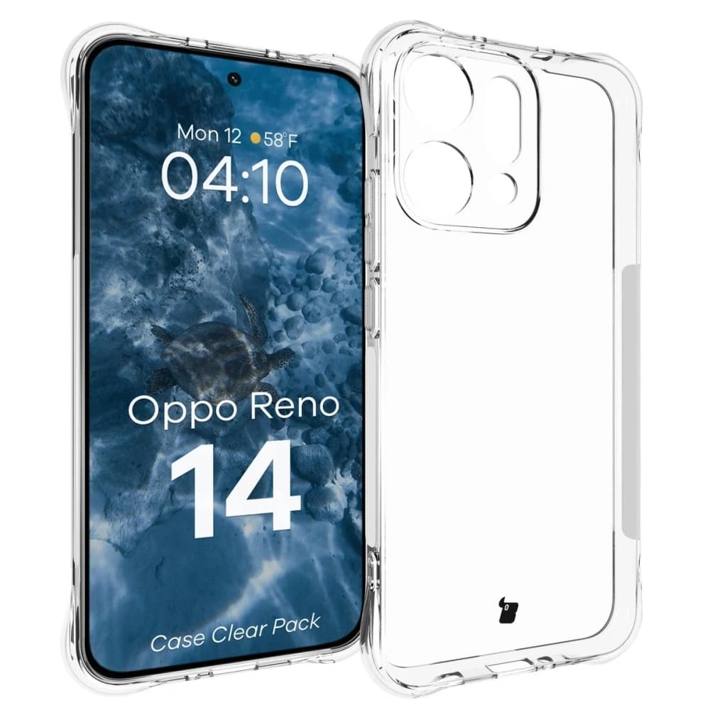 Bizon Case Clear Pack Hülle + 2x Displayschutzfolie Oppo Reno 14 - 3
