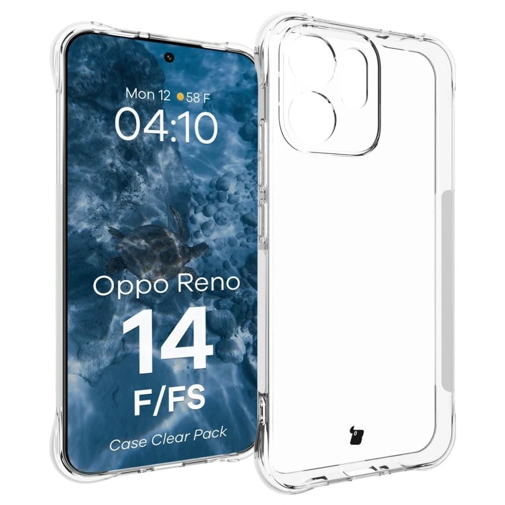 Bizon Case Clear Pack case + 2x screen film Oppo Reno 14 F / FS - 3