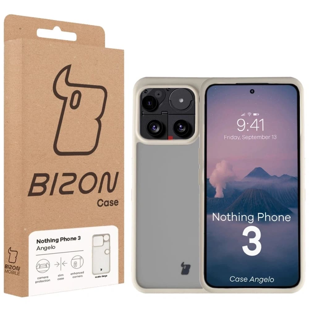 Bizon Case Angelo Nothing Phone (3) semi-transparent mit einem beigen Rahmen - 6