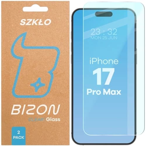 Bizon Glass Clear Duo iPhone 17 Pro Max [2 PACK]