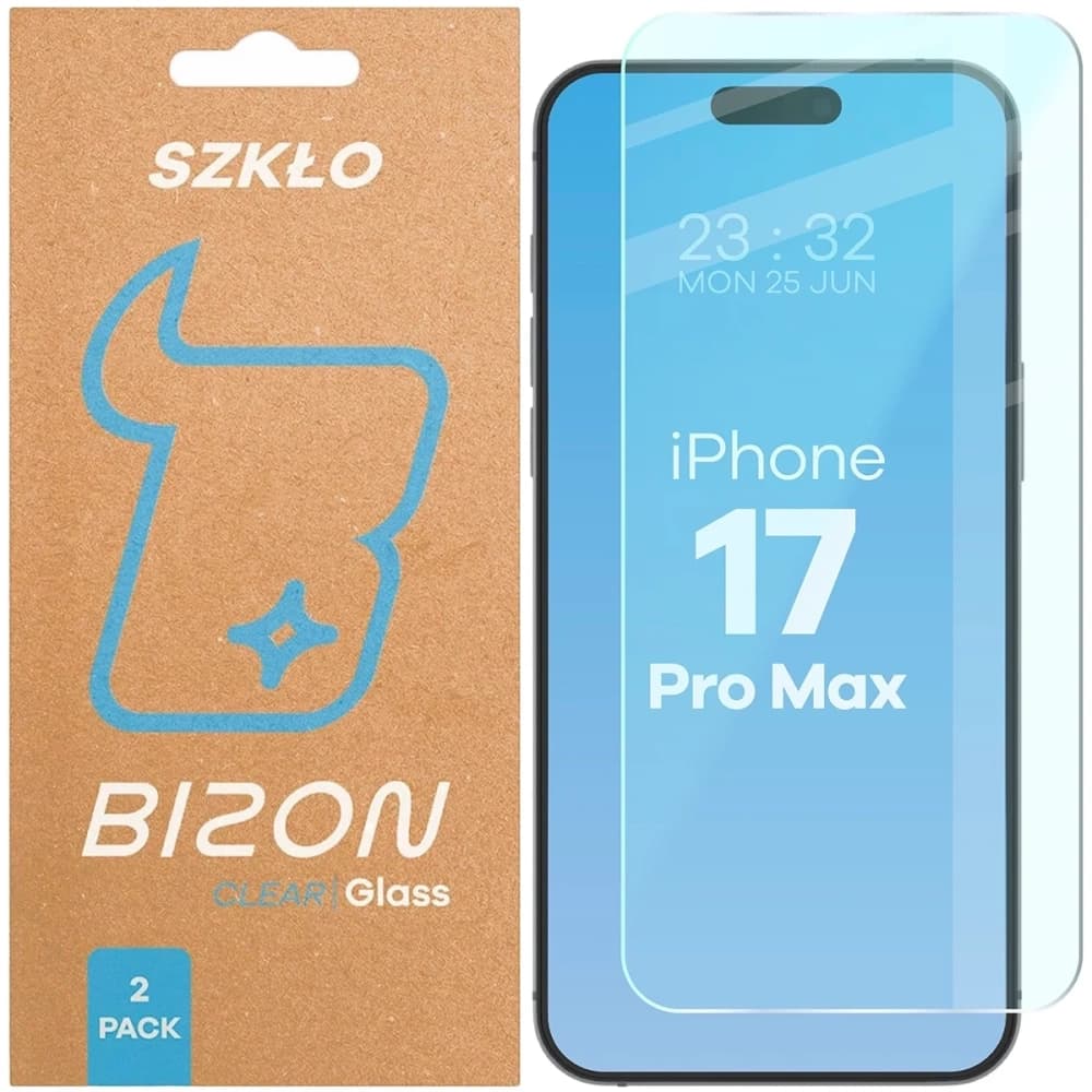 Bizon Glass Clear Duo iPhone 17 Pro Max [2 PACK] - 1