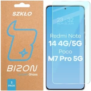 Bizon Glass Clear Duo Xiaomi Redmi Note 14 4G / 5G / POCO M7 Pro 5G [2 PACK]