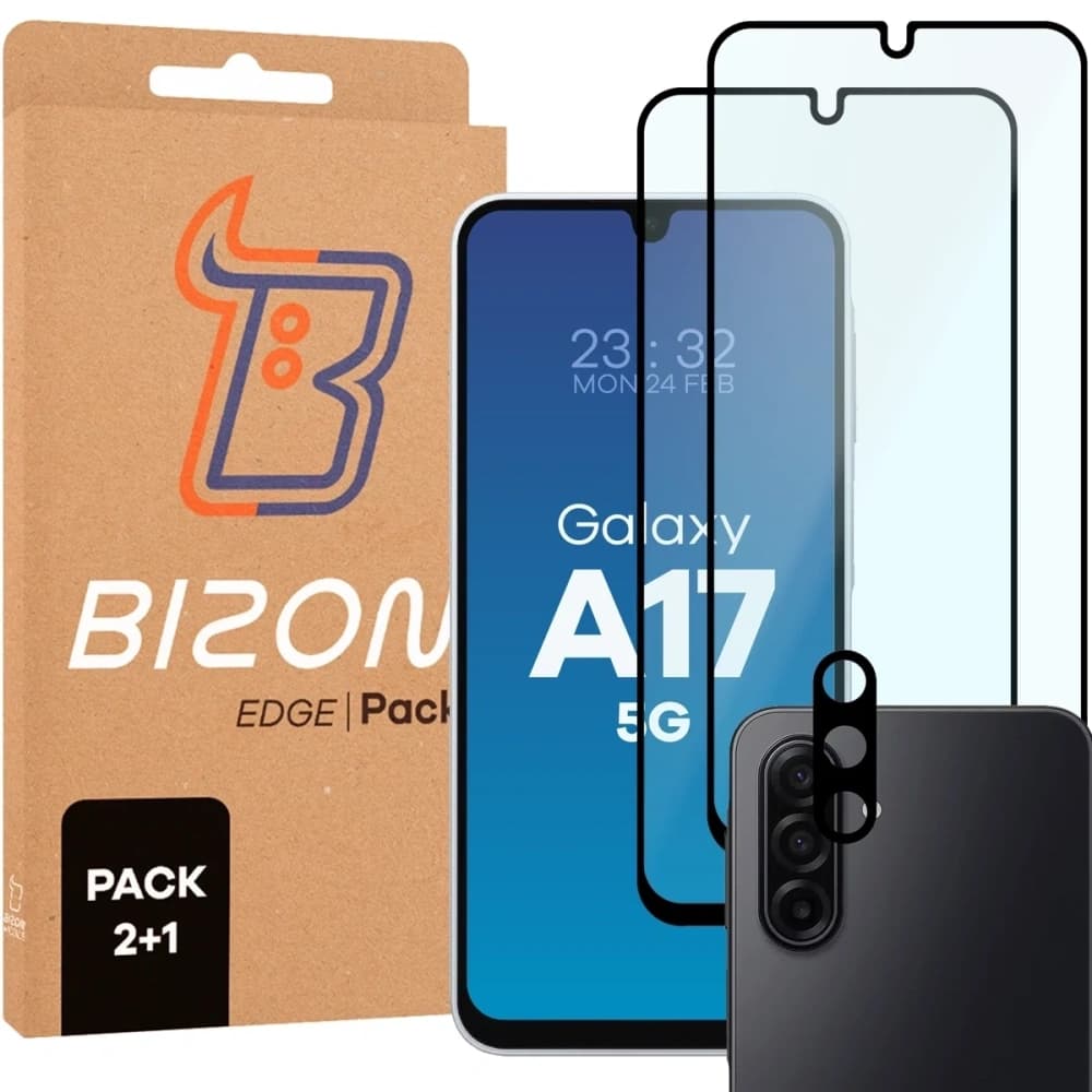 Bizon Edge Pack 2x screen glass + camera glass Samsung Galaxy A17 5G - 1