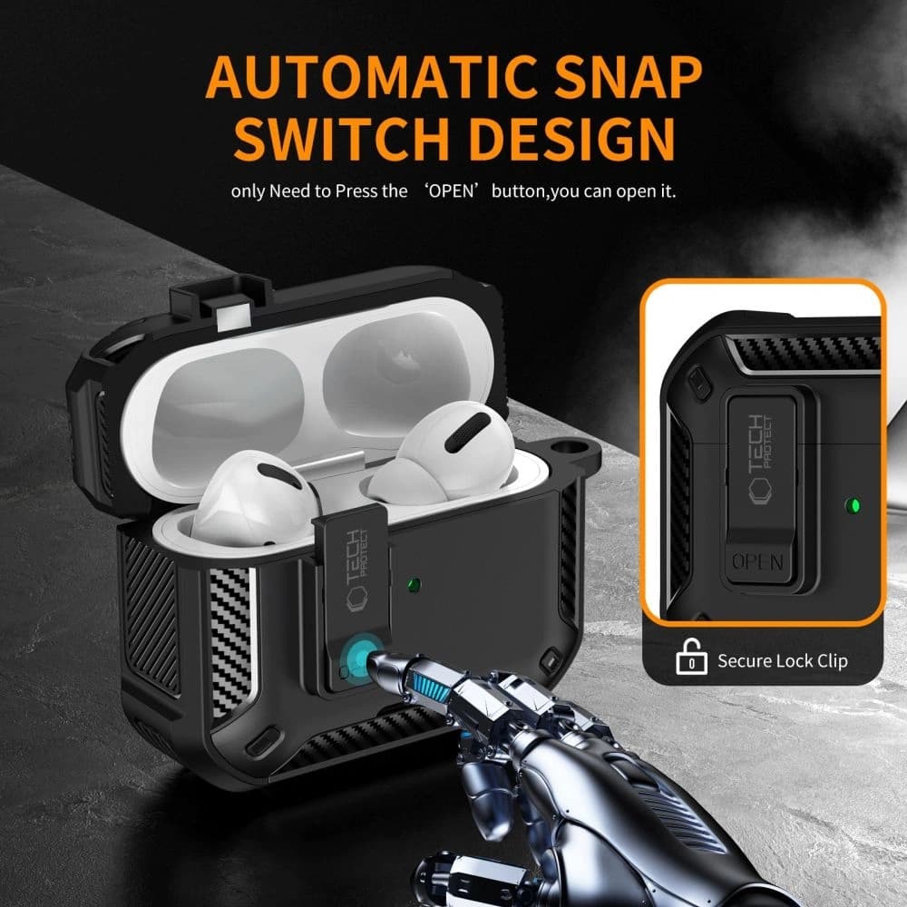 Tech-Protect Carbonox Magsafe Apple AirPods Pro 3 Schwarz - 4