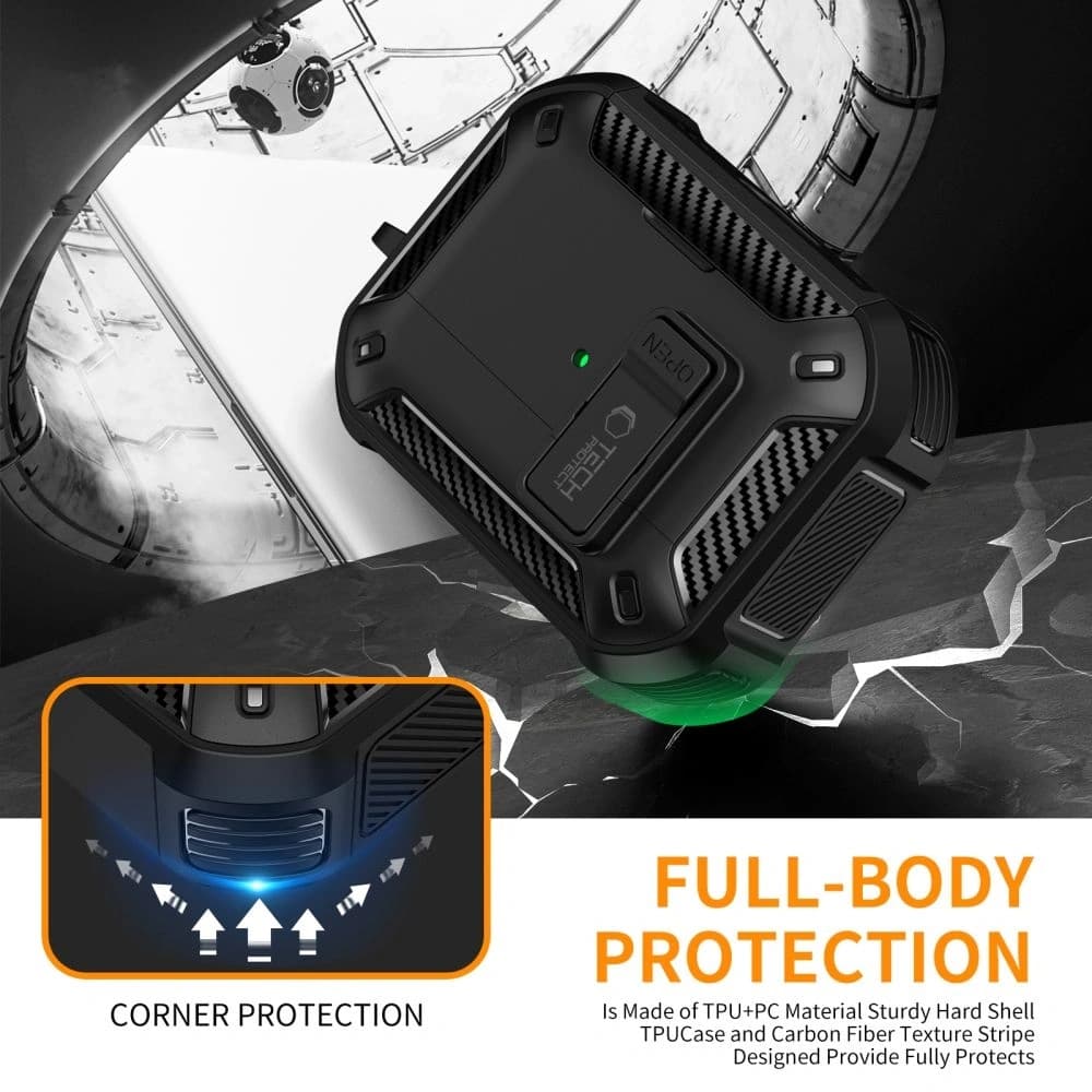 Tech-Protect Carbonox Magsafe Apple AirPods Pro 3 Schwarz - 6