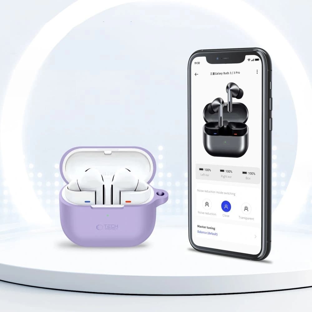 Tech-Protect Silikon-Haken für Samsung Galaxy Buds 3 / 3 FE / 3 Pro Lavendel - 5