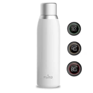 PURO Smart Bottle 500ml INOX Thermoflasche mit LED Smart Cap (Weiß)