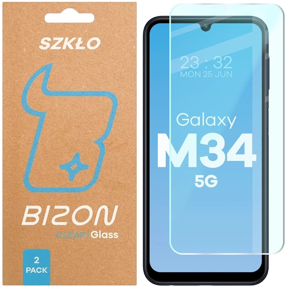 Bizon Glass Clear Duo Samsung Galaxy M34 5G [2 PACK] - 1