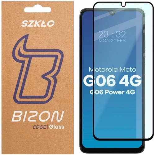 Bizon Glass Edge 2 Motorola Moto G06 4G / G06 Power 4G schwarzer Rahmen