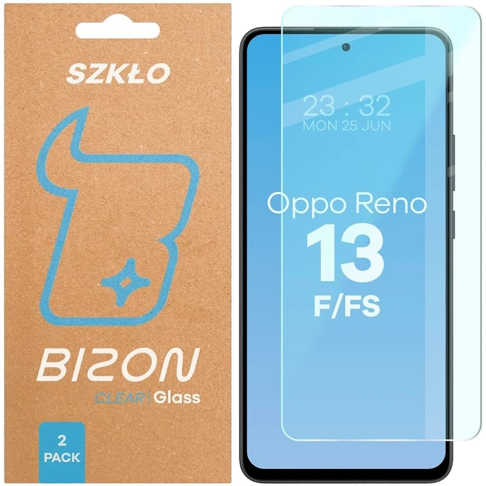 Szkło hartowane Bizon Glass Clear Duo Oppo Reno 13 F / FS [2 PACK] - 1