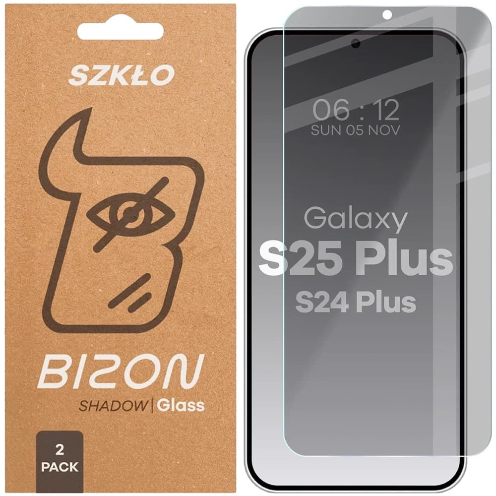 Bizon Glass Clear Shadow Samsung Galaxy S25+ Plus / S24+ Plus tinted [2 PACK] - 1