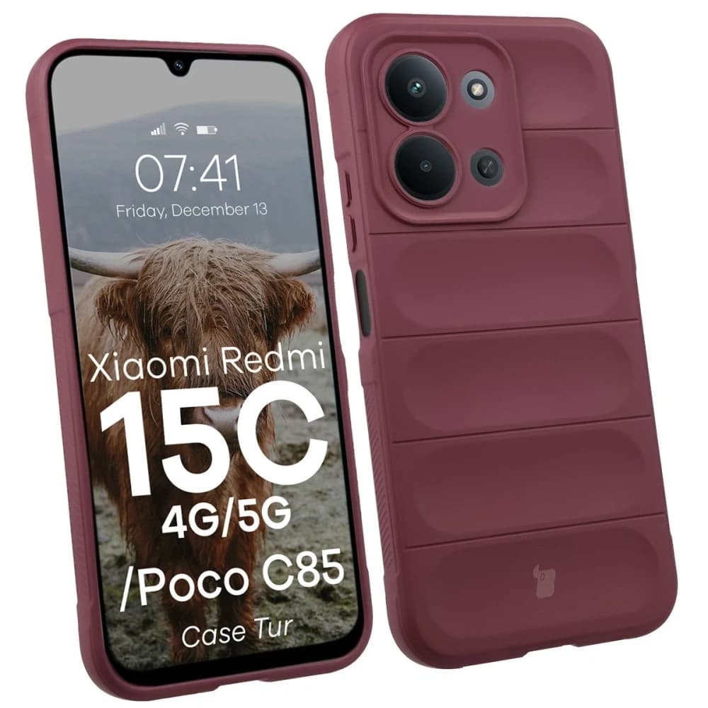 Bizon Case Tur Xiaomi Redmi 15C 4G / 5G / POCO C85 4G 173mm burgundy - 1