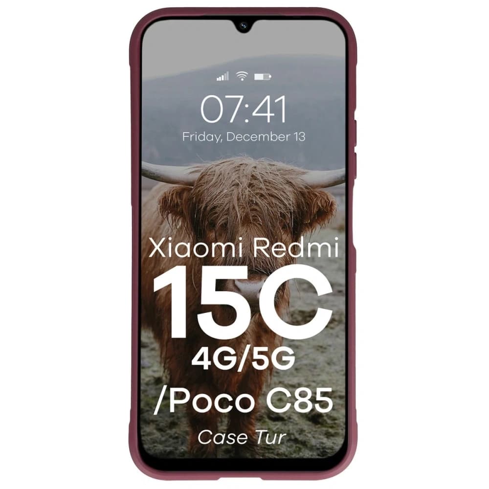 Bizon Case Tur Xiaomi Redmi 15C 4G / 5G / POCO C85 4G 173mm burgundy - 5