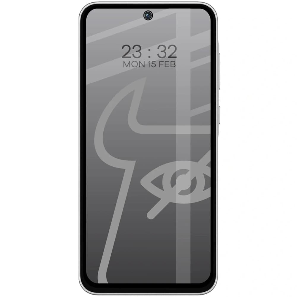 Prywatyzujące szkło hartowane Bizon Glass Edge Shadow Duo do Samsung Galaxy M35 5G / A35 5G / A55 5G przyciemniane z czarną ramką [2 PACK] - 3