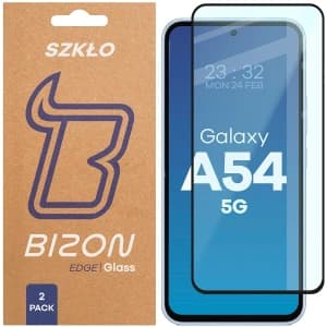 Szkło hartowane Bizon Glass Edge Duo do Samsung Galaxy A54 5G czarna ramka [2 PACK]
