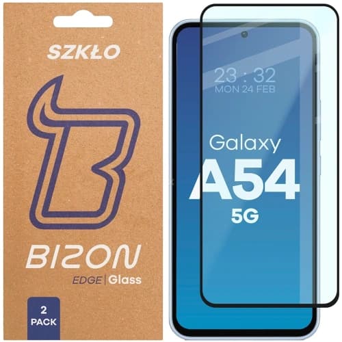 Bizon Glass Edge Duo Samsung Galaxy A54 5G black frame [2 PACK]