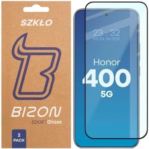 Bizon Glass Edge Duo Honor 400 schwarzer Rahmen [2 PACK]