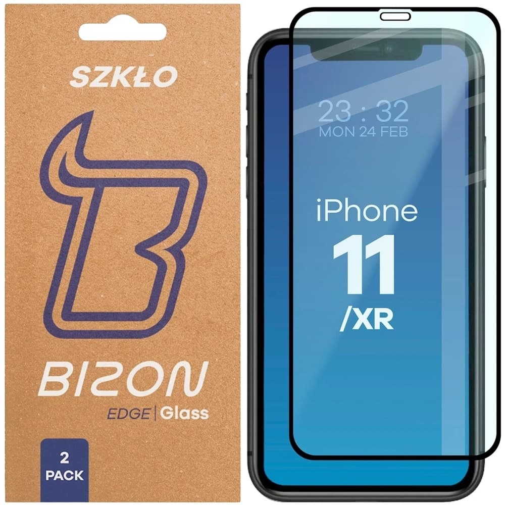 Bizon Glass Edge Duo Apple iPhone 11 / XR black frame [2 PACK] - 1