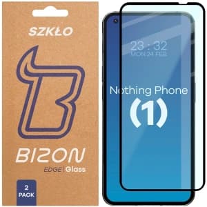 Bizon Glass Edge Duo Nothing Phone 1 schwarzer Rahmen [2 PACK]