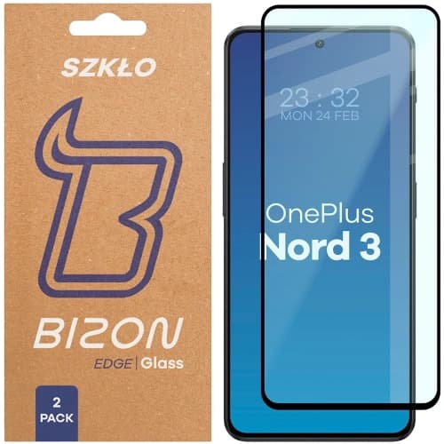 Bizon Glass Edge Duo OnePlus Nord 3 black frame [2 PACK]