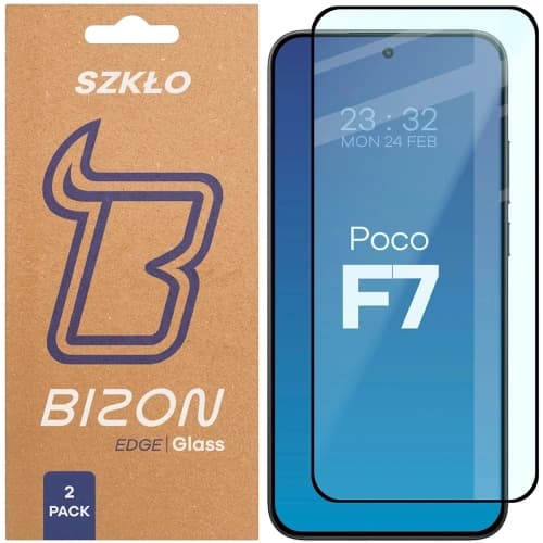 Bizon Glass Edge Duo Xiaomi POCO F7 black frame [2 PACK]
