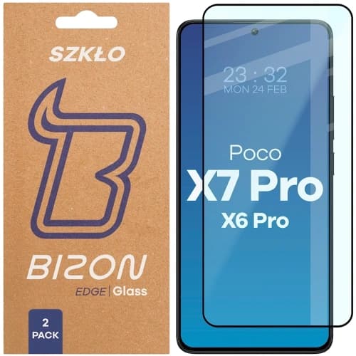 Bizon Glass Edge Duo Xiaomi POCO X6 Pro / X7 Pro black frame [2 PACK]