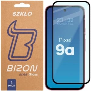 Bizon Glass Edge Duo Google Pixel 9a schwarzer Rahmen [2 PACK]