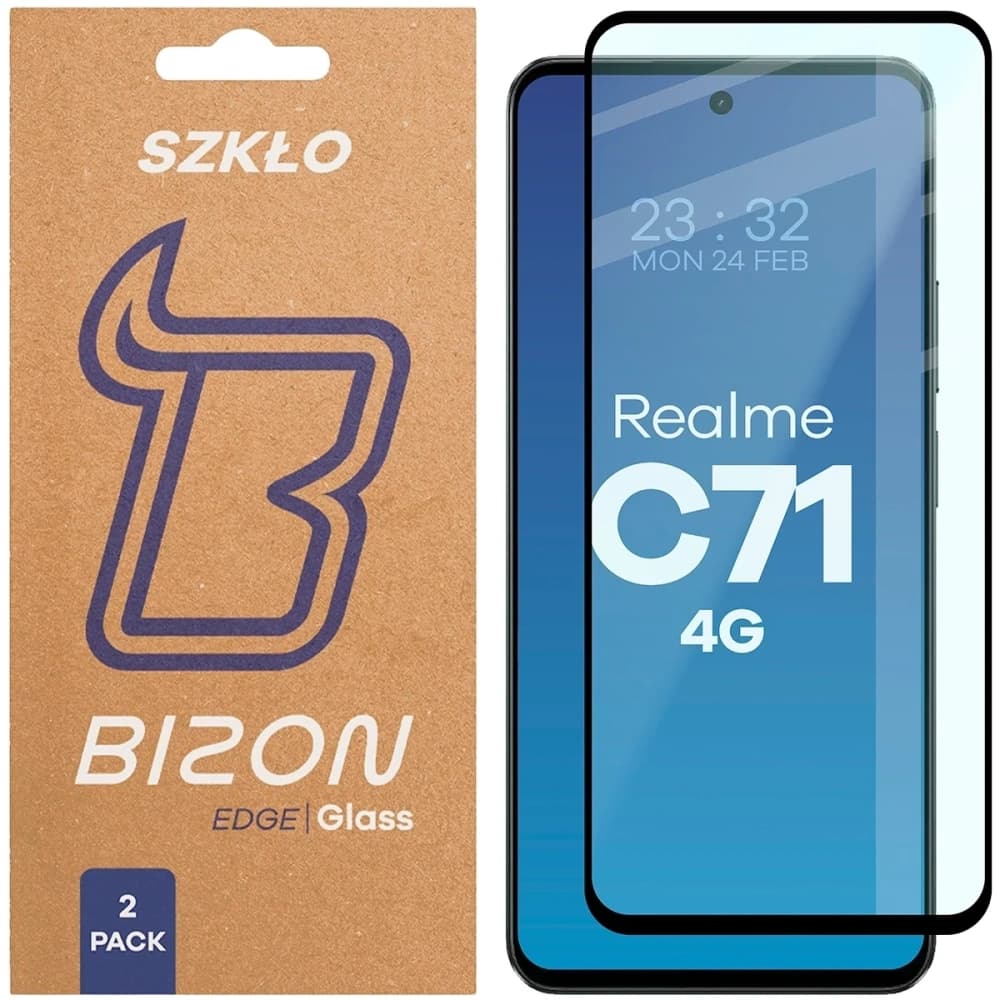 Bizon Glass Edge Duo Realme C71 4G schwarzer Rahmen [2 PACK] - 1