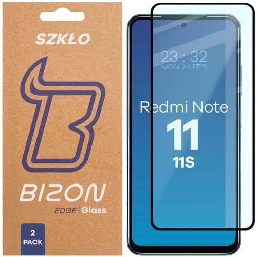 Bizon Glass Edge Duo Xiaomi Redmi Note 11 / 11S 4G black frame [2 PACK]