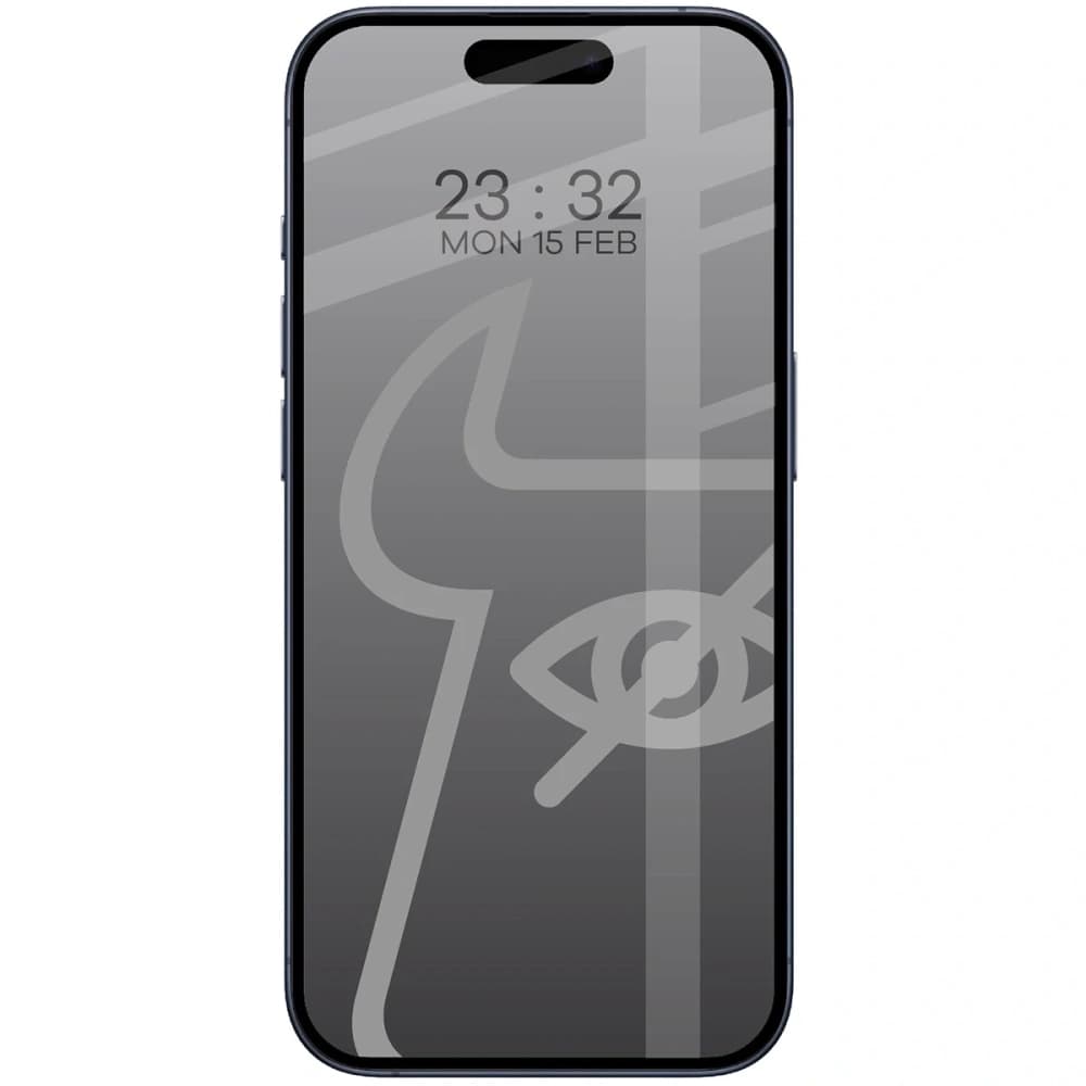 Bizon Glass Edge Shadow Duo Apple iPhone 15 Pro getönt mit einem schwarzen Rahmen [2 PACK] - 3