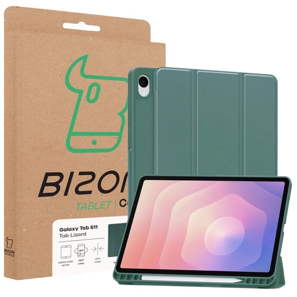 Bizon Case Tab Lizard Samsung Samsung Galaxy Tab S11 dark green - 9