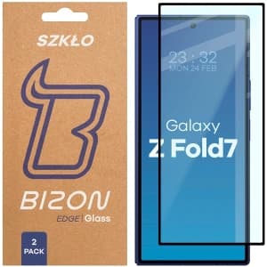 Bizon Glass Edge Duo Samsung Galaxy Z Fold7 schwarzer Rahmen [2 PACK]