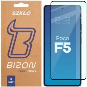 Bizon Glass Edge Duo Xiaomi POCO F5 schwarzer Rahmen [2 PACK]