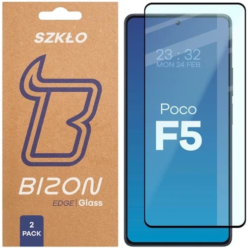 Bizon Glass Edge Duo Xiaomi POCO F5 schwarzer Rahmen [2 PACK]
