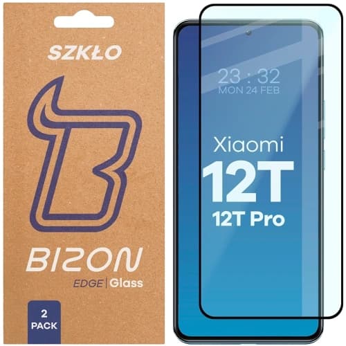 Bizon Glass Edge Duo Xiaomi 12T / 12T Pro black frame [2 PACK]