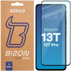 Bizon Glass Edge Duo Xiaomi 13T Pro / 13T black frame [2 PACK]