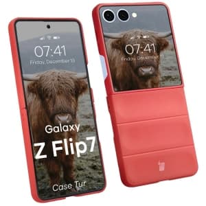 Pancerne etui Bizon Case Tur do Samsung Galaxy Z Flip7 czerwone