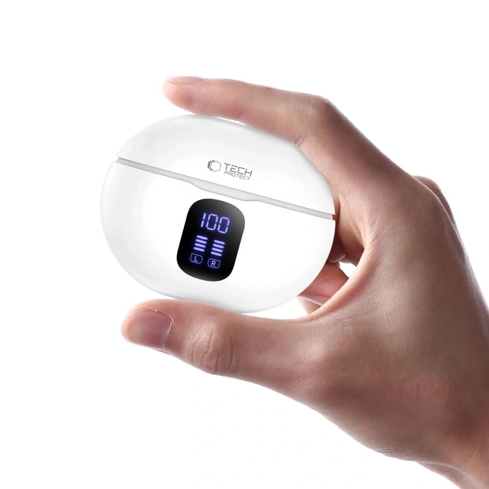 Tech-Protect UltraBoost TWS Earphone Pro G2 White Wireless In-Ear Headphones - 5