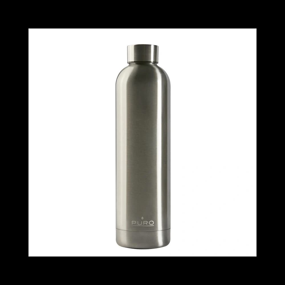 Puro Edelstahl Thermoflasche Hot&Cold 1000ml (Metallic Silber) - 1